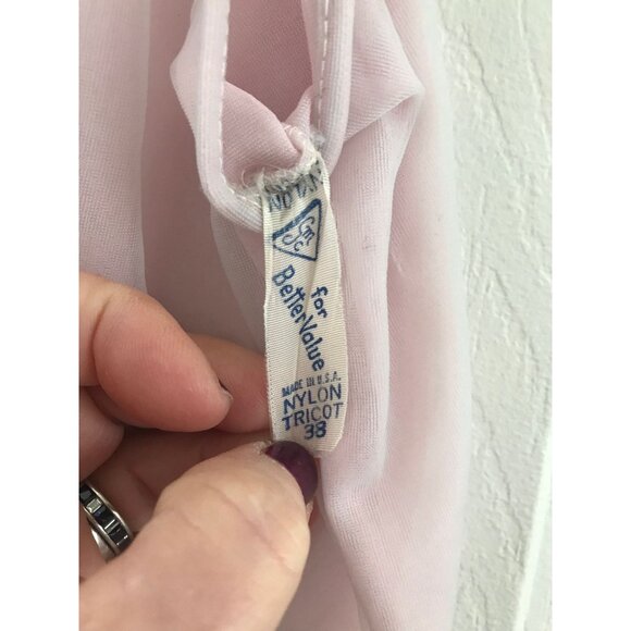 1950's 3 Piece Ensemble Negligees Lingerie Pink & Blue Gown Bed Jacket & Jacket - Picture 7 of 10